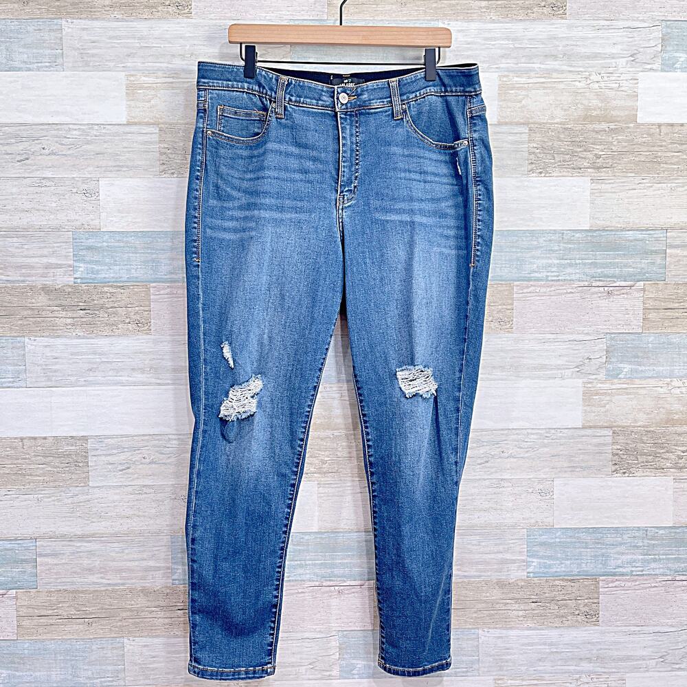 LULAROE Slimming Magic Waistband Skinny Jeans Stretch Distressed Womens 34 16